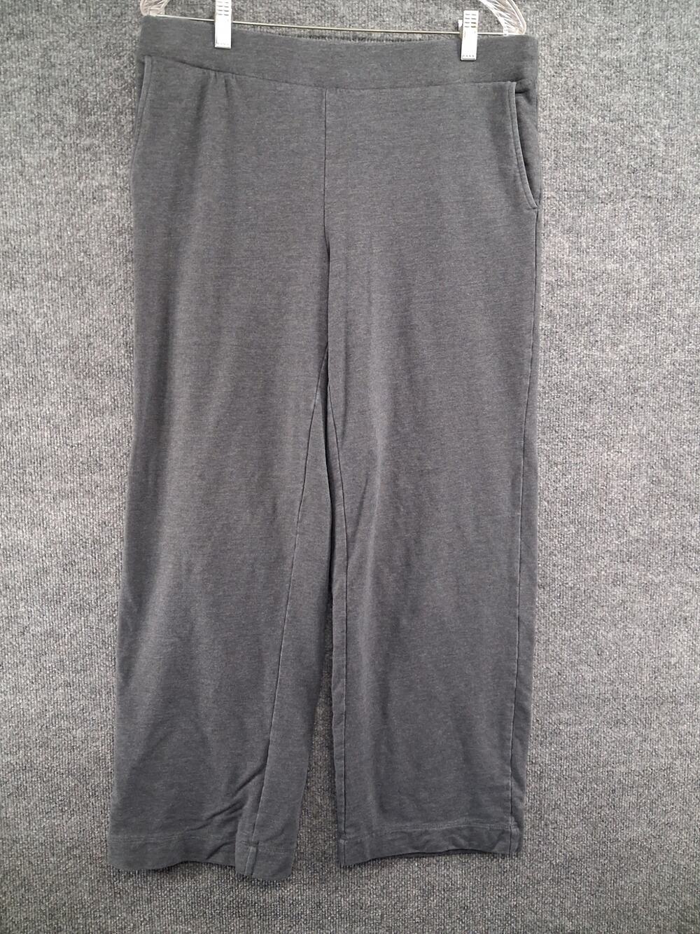 J.Jill Pure Jill Knit pull On Pants Medium Wide Leg Stretch Lounge Comfort Gray